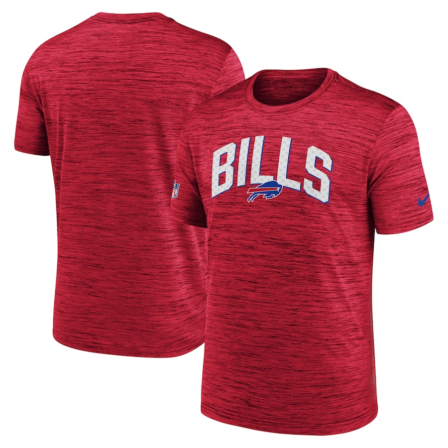 Buffalo Bills Football Red Sideline Velocity Athletic Stack Performance T-Shirt - Man