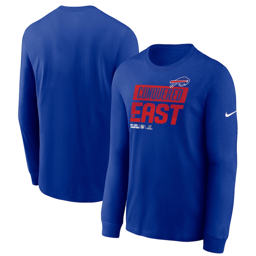 Buffalo Bills Football Royal 2022 AFC East Division Champions Locker Room Trophy Collection Long Sleeve T-Shirt - Man