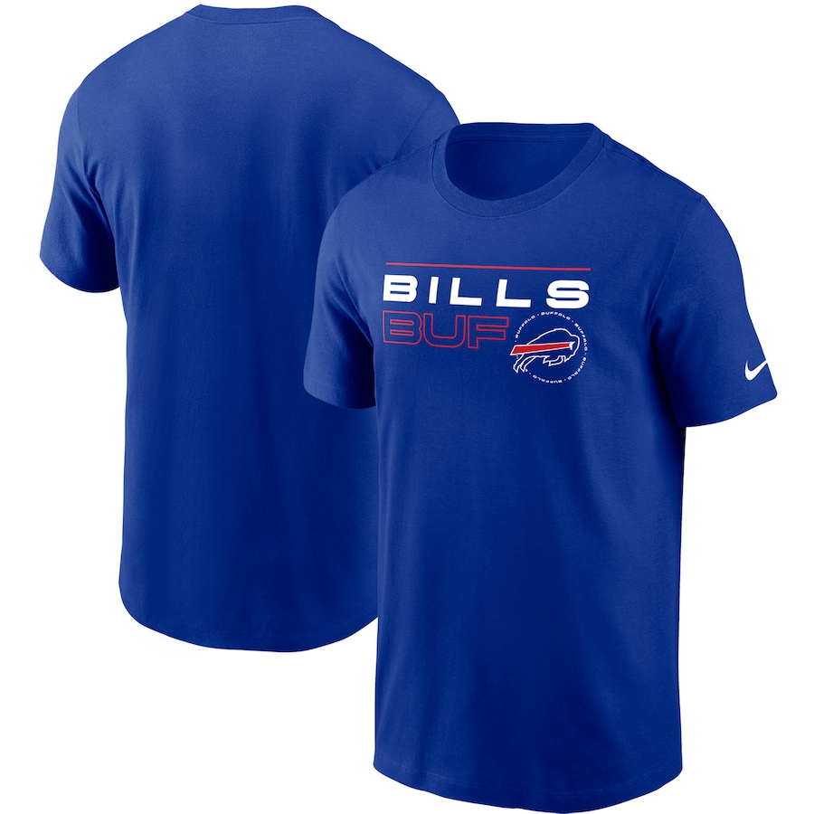 Buffalo Bills Football Royal Broadcast Essential T-Shirt - Man Buffalo Bills Football Royal Broadcast Essential T-Shirt - Man