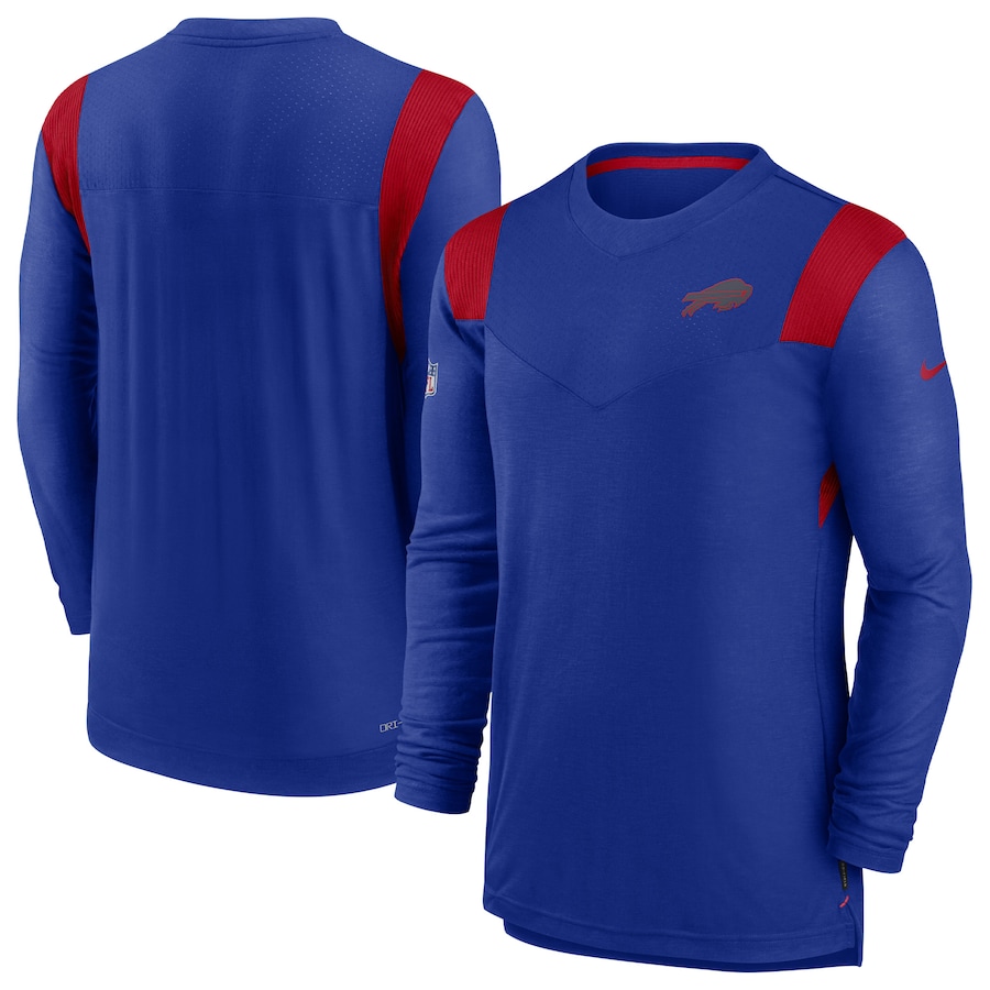 Buffalo Bills Football Royal Sideline Tonal Logo Performance Player Long Sleeve T-Shirt - Man