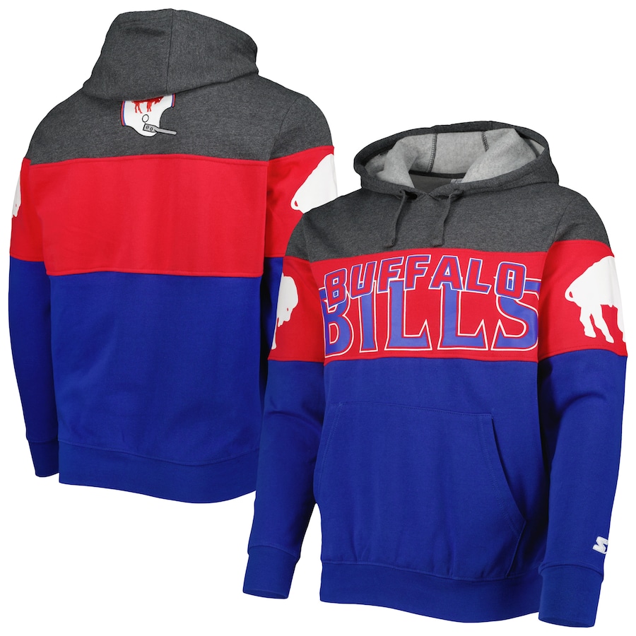 Buffalo Bills Starter Royal/Heather Charcoal Extreme Vintage Logos Pullover Hoodie - Man Buffalo Bills Starter Royal/Heather Charcoal Extreme Vintage Logos Pullover Hoodie - Man