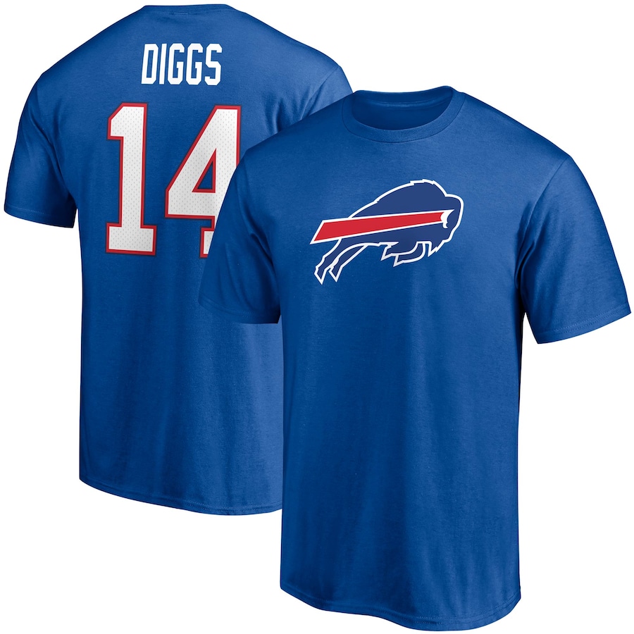Buffalo Bills Stefon Diggs Royal Player Icon Name & Number T-Shirt - Man