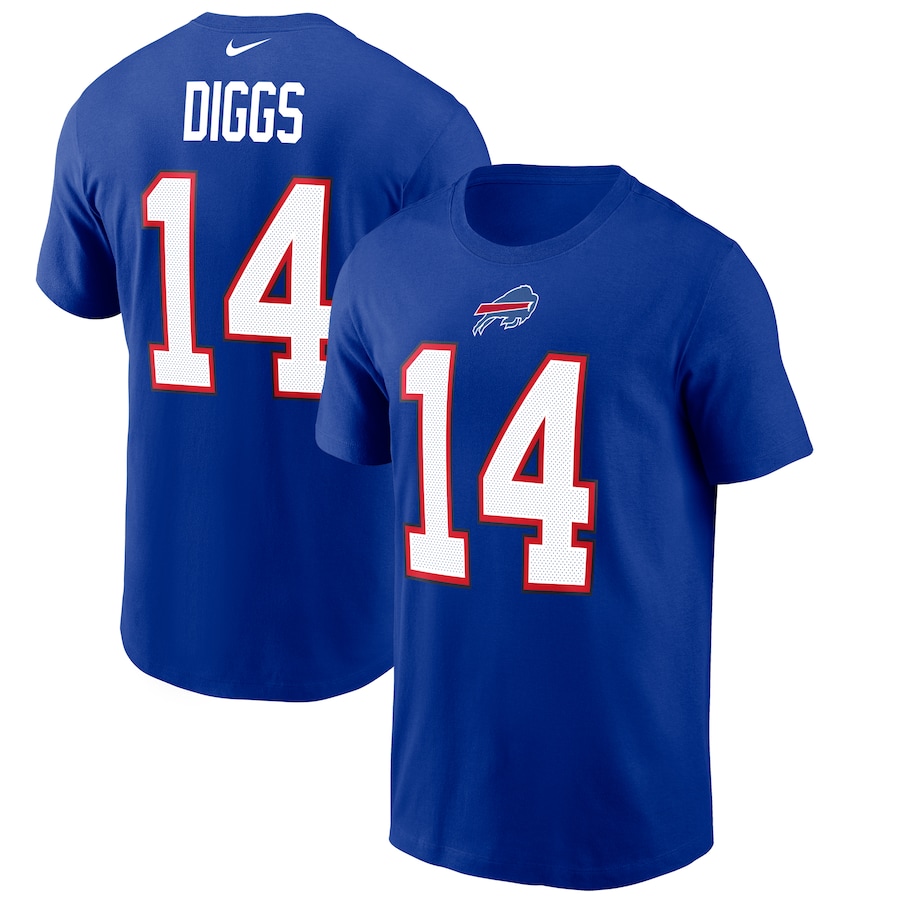 Buffalo Bills Stefon Diggs Football Royal Name & Number T-Shirt - Man Buffalo Bills Stefon Diggs Football Royal Name & Number T-Shirt - Man