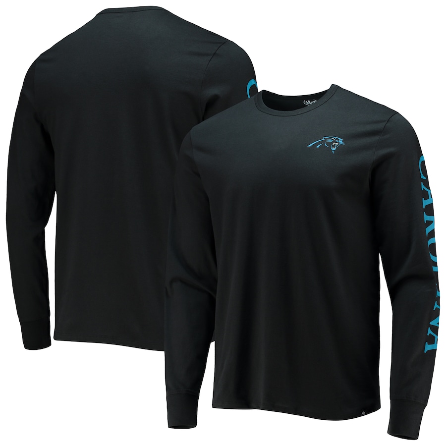 Carolina Panthers '47 Black Franklin Long Sleeve T-Shirt - Man Carolina Panthers '47 Black Franklin Long Sleeve T-Shirt - Man