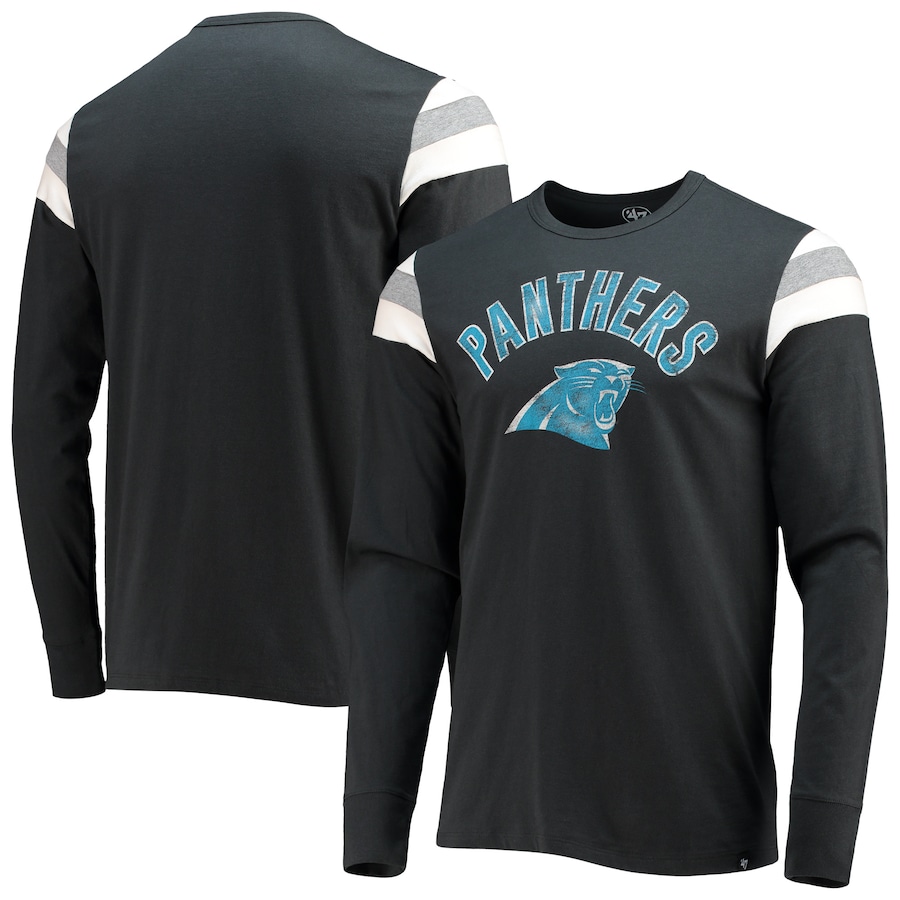 Carolina Panthers '47 Black Franklin Rooted Long Sleeve T-Shirt - Man Carolina Panthers '47 Black Franklin Rooted Long Sleeve T-Shirt - Man