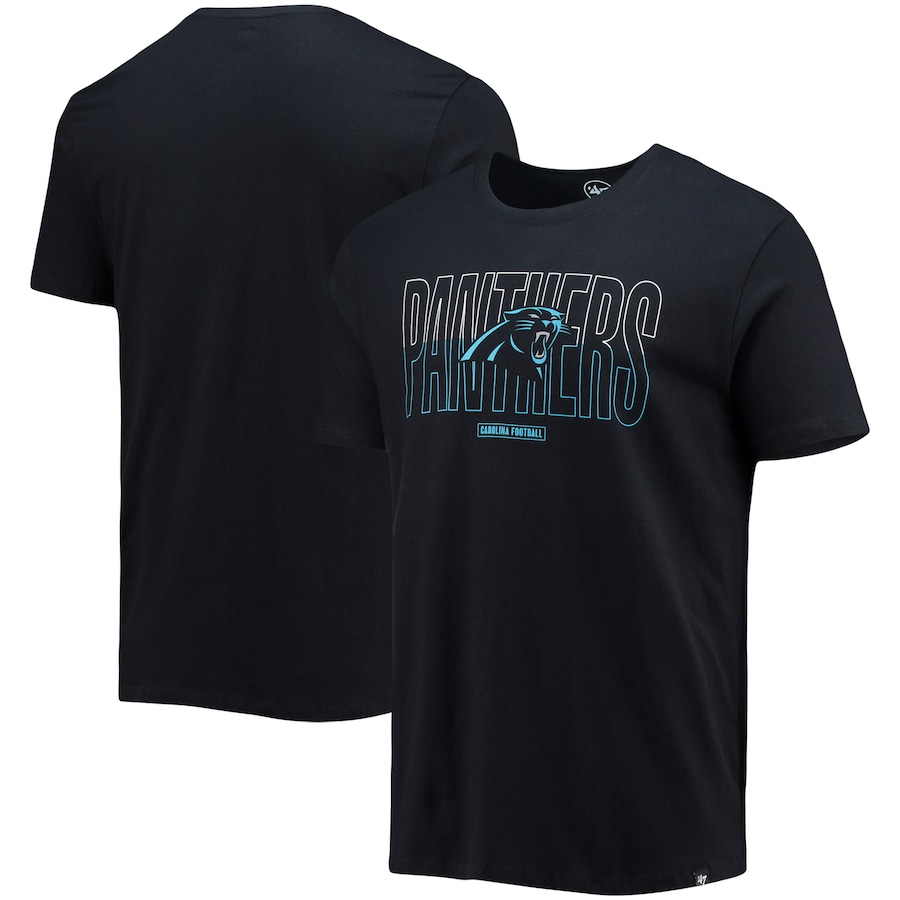 Carolina Panthers '47 Black Split Squad Super Rival T-Shirt - Man Carolina Panthers '47 Black Split Squad Super Rival T-Shirt - Man