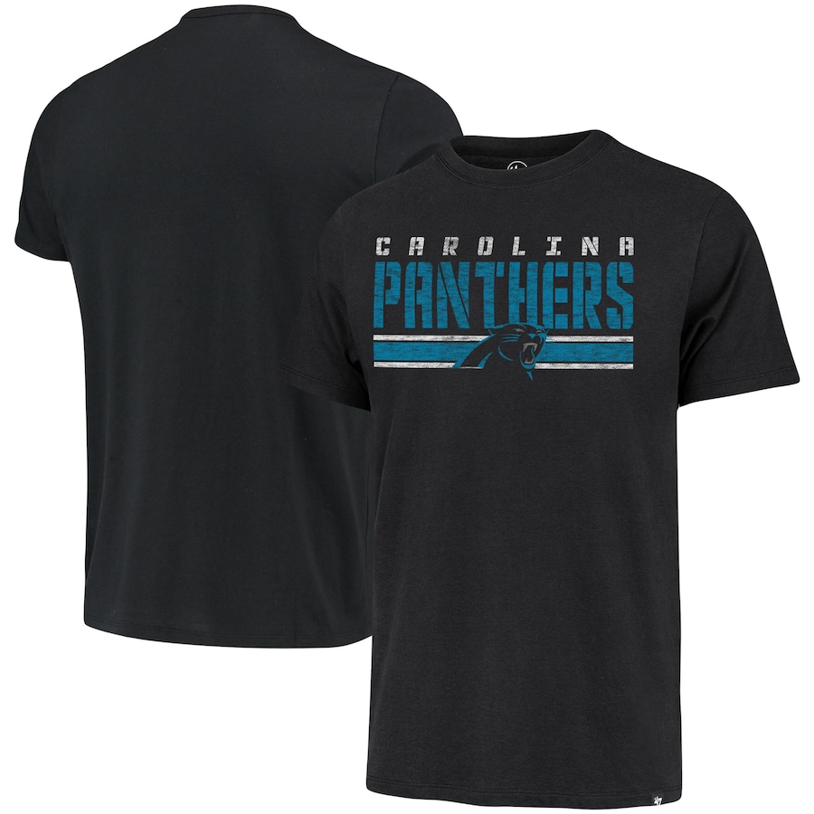 Carolina Panthers '47 Black Team Stripe T-Shirt - Man Carolina Panthers '47 Black Team Stripe T-Shirt - Man