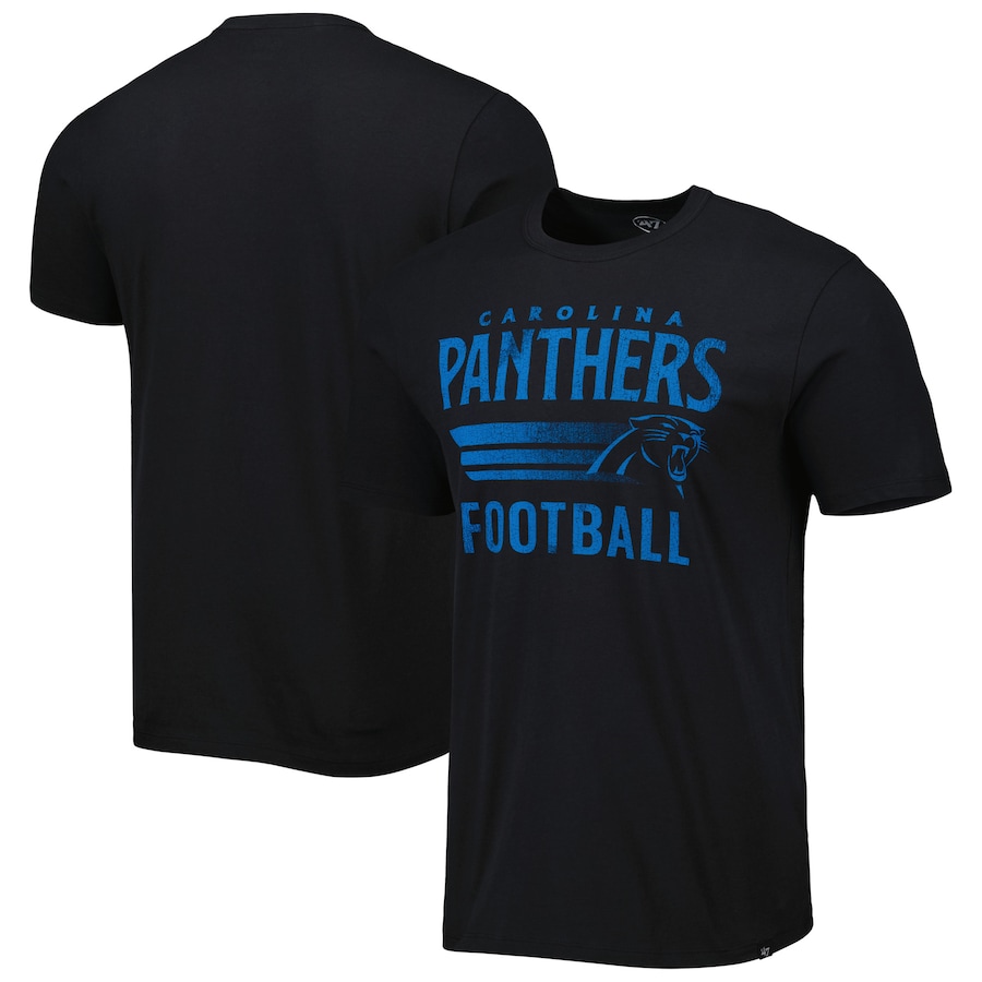 Carolina Panthers '47 Black Wordmark Rider Franklin T-Shirt - Man