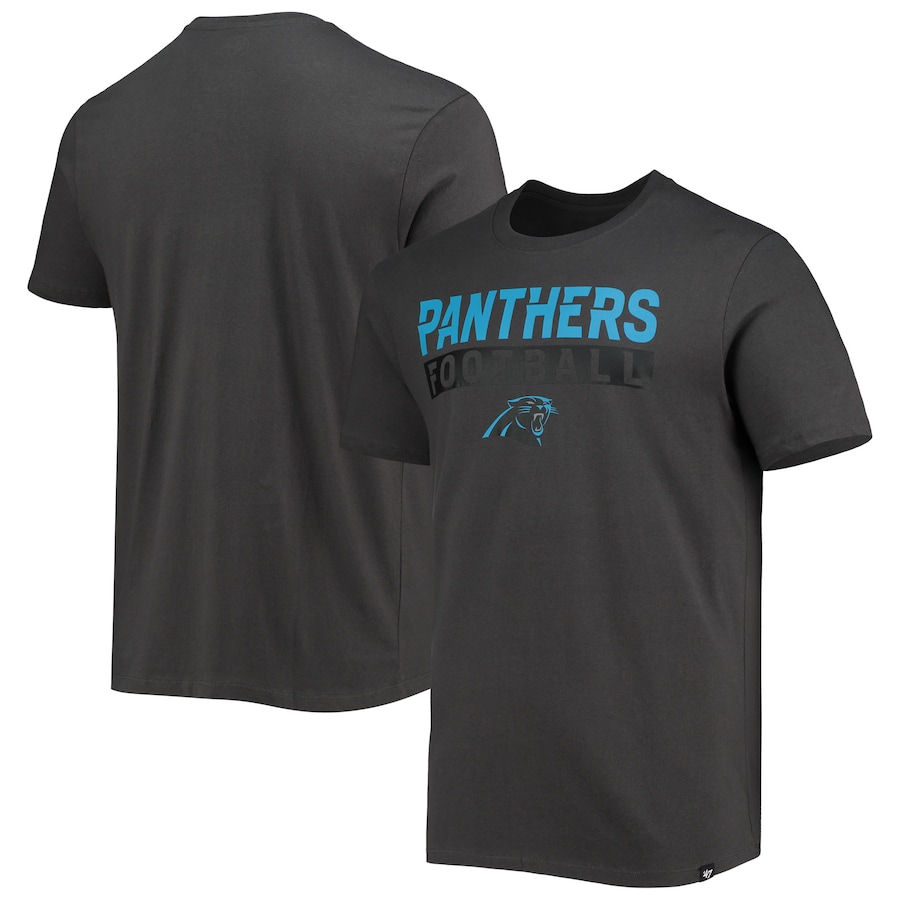 Carolina Panthers '47 Charcoal Dark Ops Super Rival T-Shirt - Man