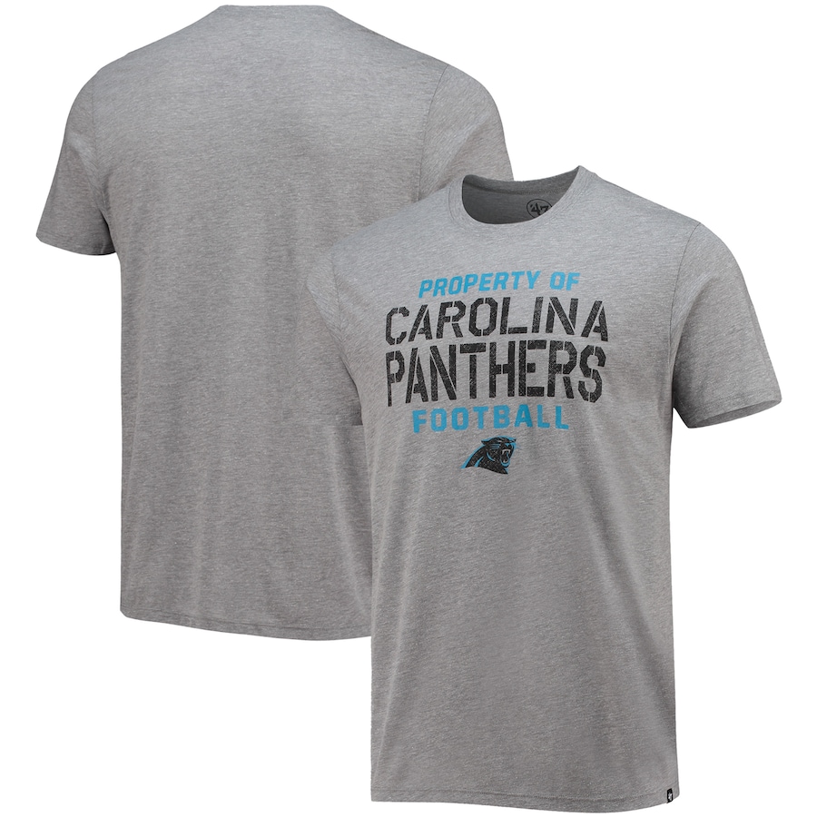 Carolina Panthers '47 Gray Match Property Tri-Blend T-Shirt - Man Carolina Panthers '47 Gray Match Property Tri-Blend T-Shirt - Man