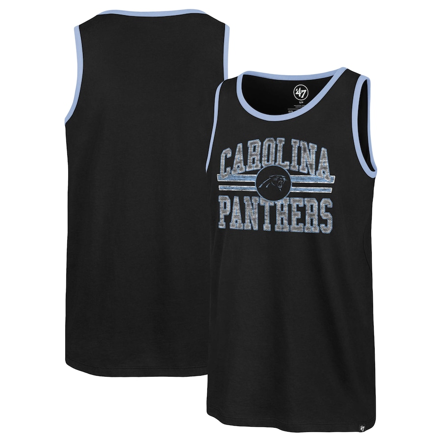 Carolina Panthers '47 Black Winger Franklin Tank Top - Man Carolina Panthers '47 Black Winger Franklin Tank Top - Man
