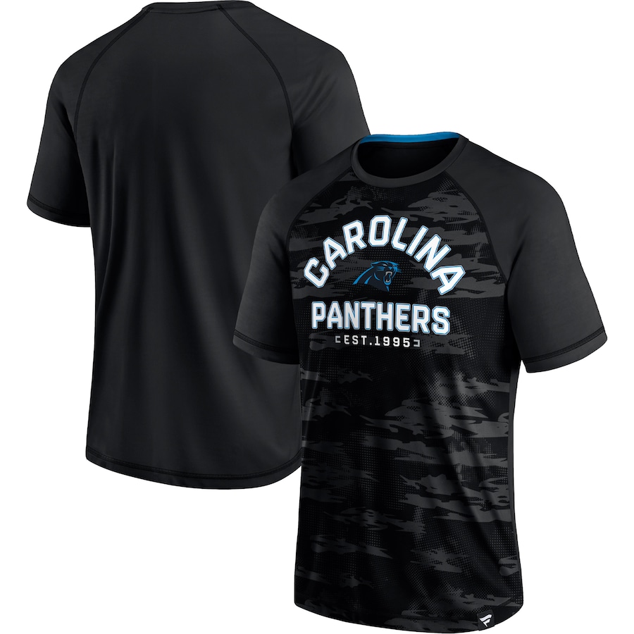 Carolina Panthers Black Hail Mary Raglan T-Shirt - Man