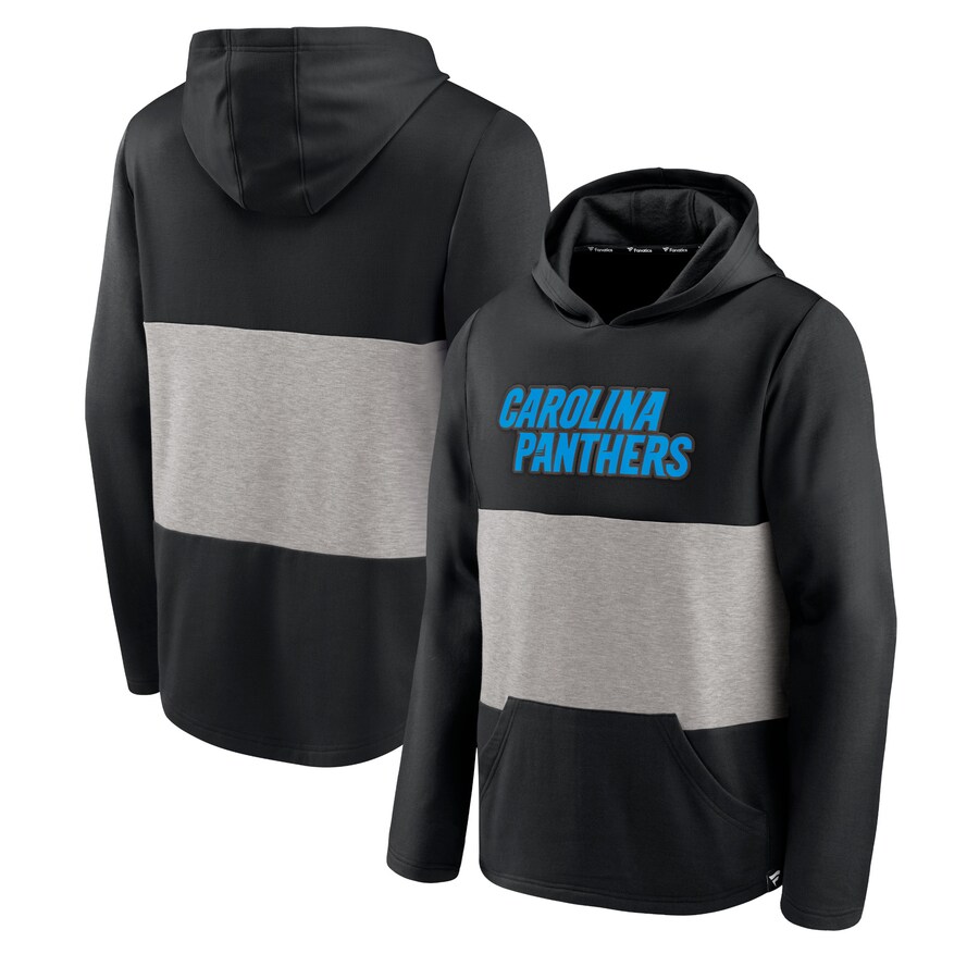 Carolina Panthers Black Linear Logo Pullover Hoodie - Man