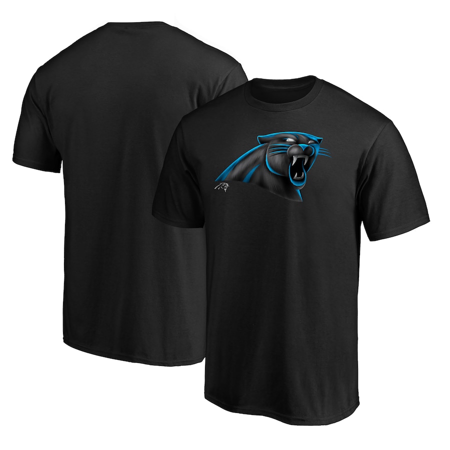 Carolina Panthers Black Midnight Mascot Logo T-Shirt - Man Carolina Panthers Black Midnight Mascot Logo T-Shirt - Man