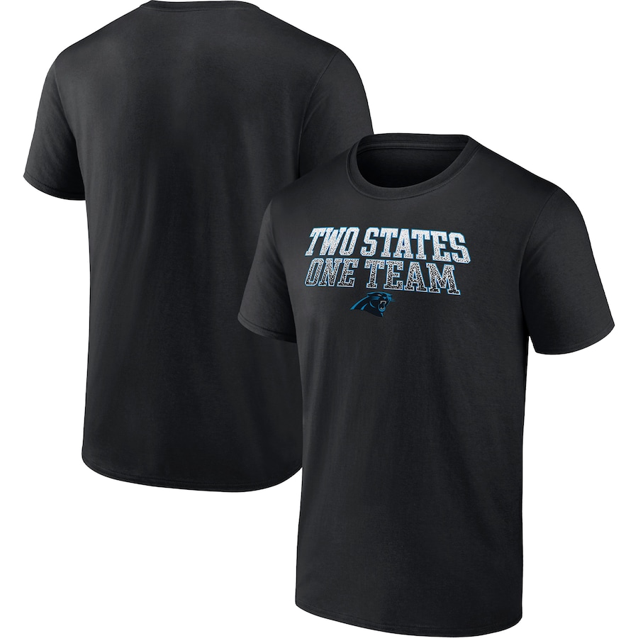 Carolina Panthers Black Two States One Team Heavy Hitter T-Shirt - Man Carolina Panthers Black Two States One Team Heavy Hitter T-Shirt - Man