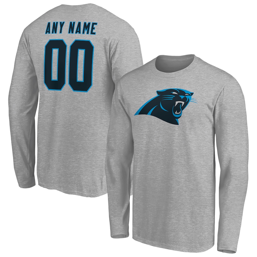 Carolina Panthers Gray Team Authentic Custom Long Sleeve T-Shirt - Man Carolina Panthers Gray Team Authentic Custom Long Sleeve T-Shirt - Man