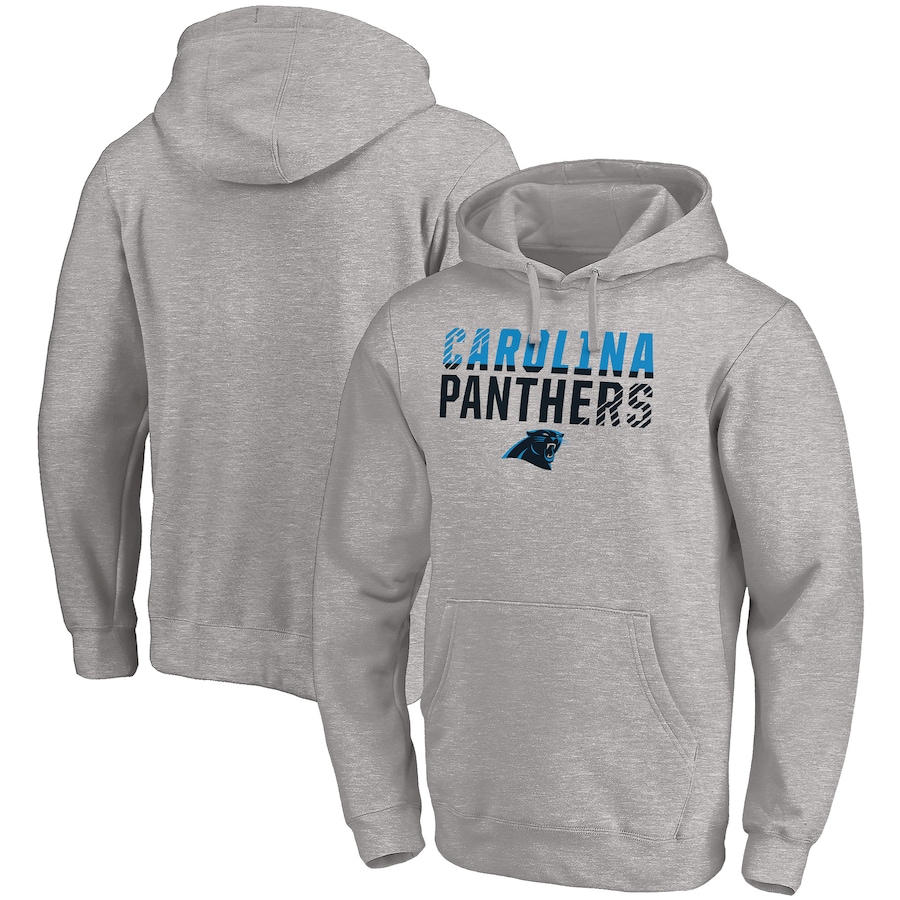 Carolina Panthers Heather Gray Fade Out Fitted Pullover Hoodie - Man