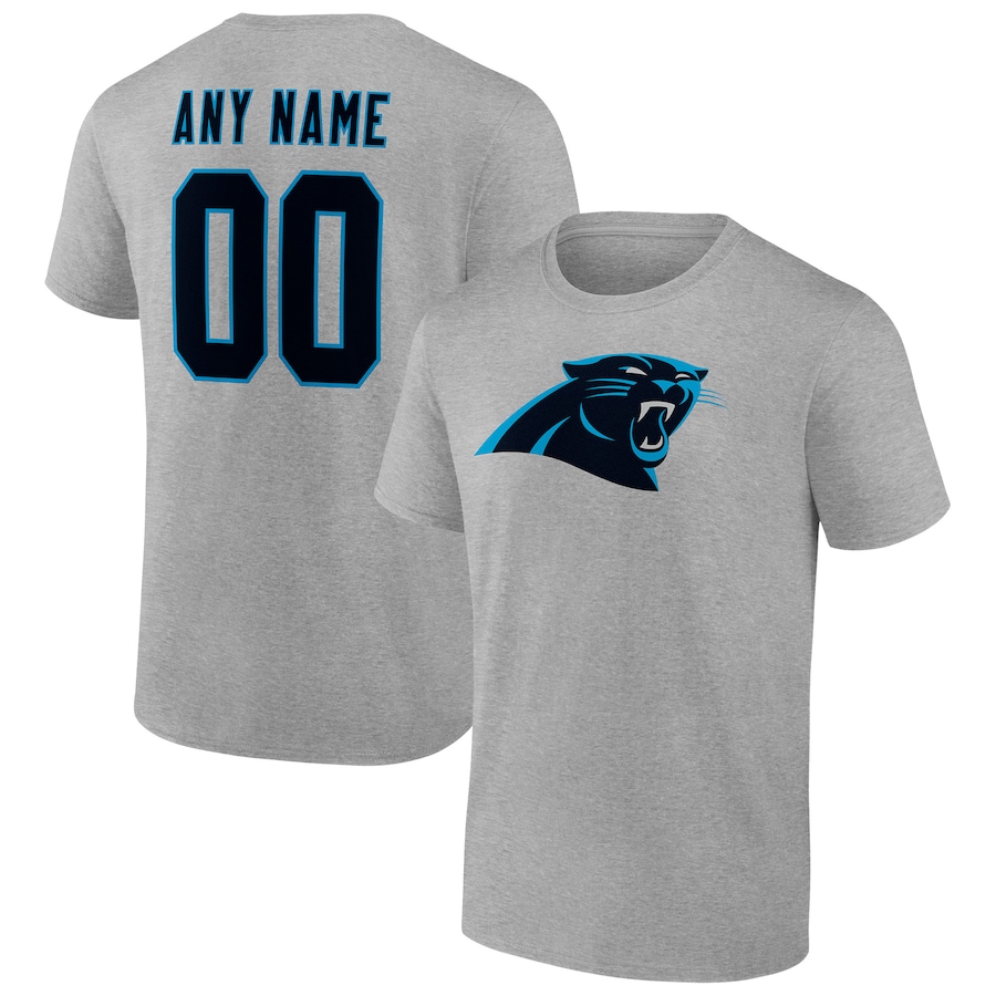 Carolina Panthers Heathered Gray Team Authentic Custom T-Shirt - Man Carolina Panthers Heathered Gray Team Authentic Custom T-Shirt - Man