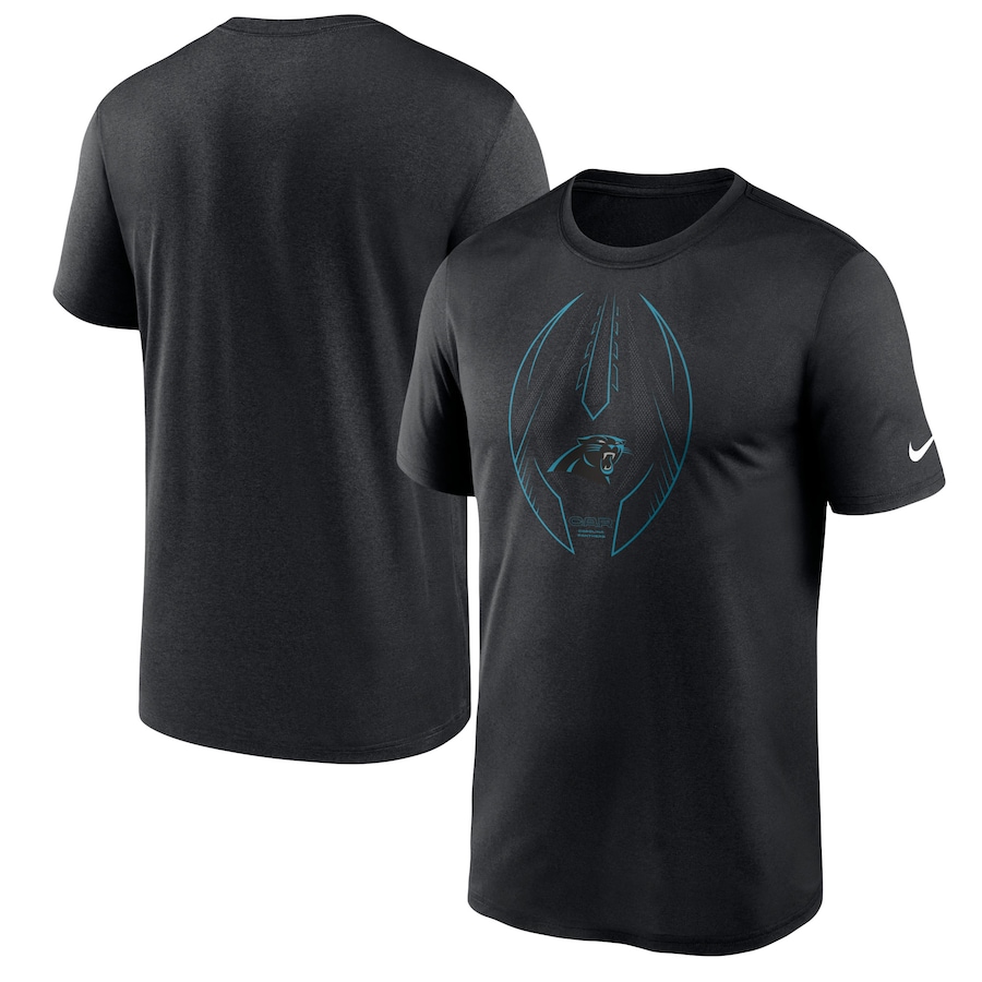 Carolina Panthers Football Black Legend Icon Logo Performance T-Shirt - Man