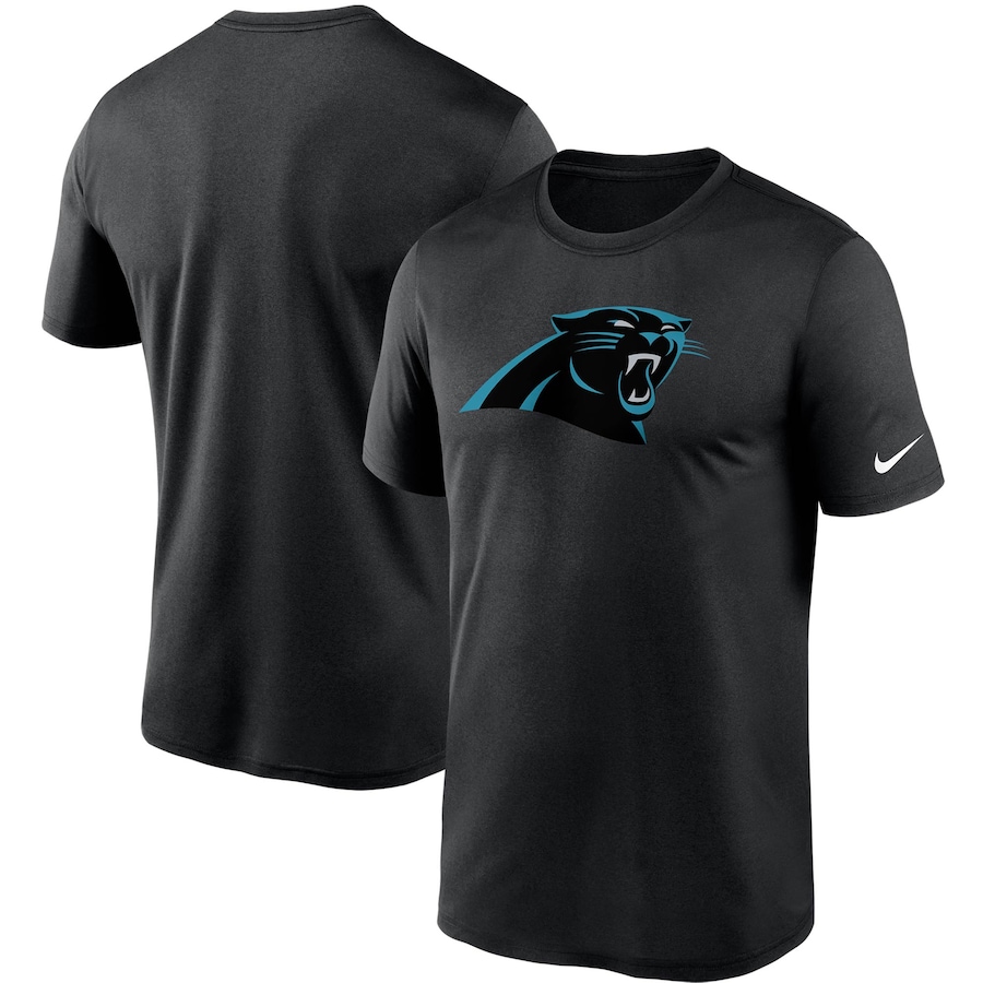Carolina Panthers Football Black Logo Essential Legend Performance T-Shirt - Man