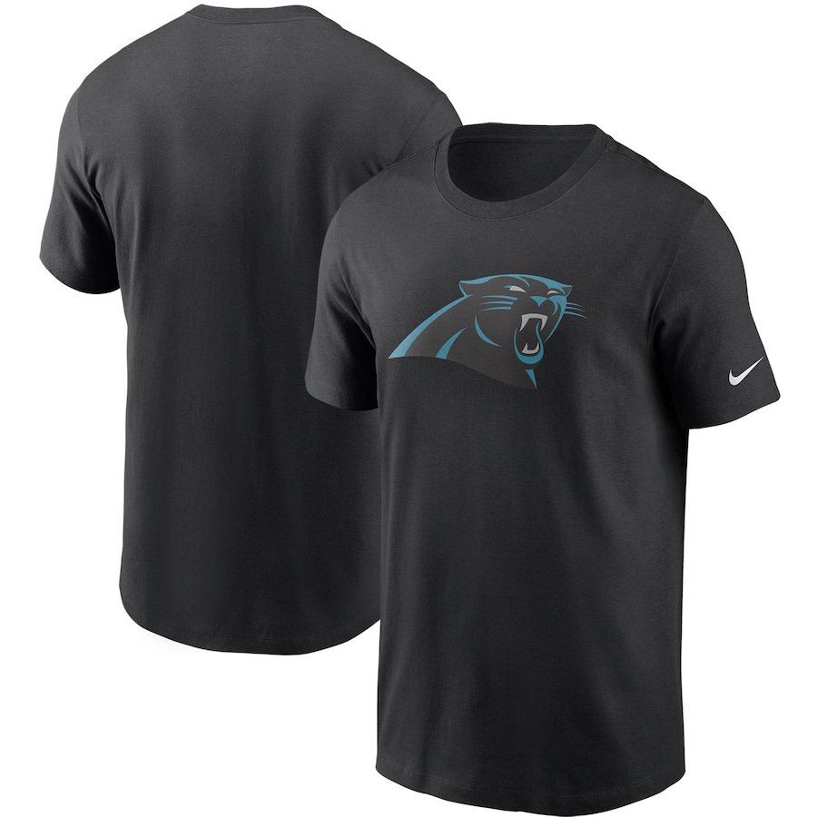 Carolina Panthers Football Black Primary Logo T-Shirt - Man Carolina Panthers Football Black Primary Logo T-Shirt - Man