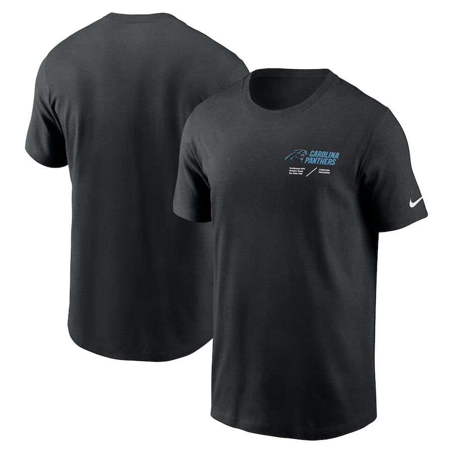 Carolina Panthers Football Black Sideline Infograph Lockup Performance T-Shirt - Man Carolina Panthers Football Black Sideline Infograph Lockup Performance T-Shirt - Man