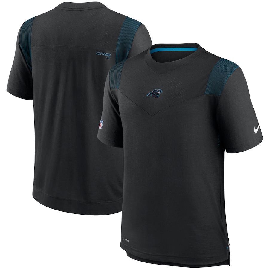 Carolina Panthers Football Black Sideline Player UV Performance T-Shirt - Man Carolina Panthers Football Black Sideline Player UV Performance T-Shirt - Man