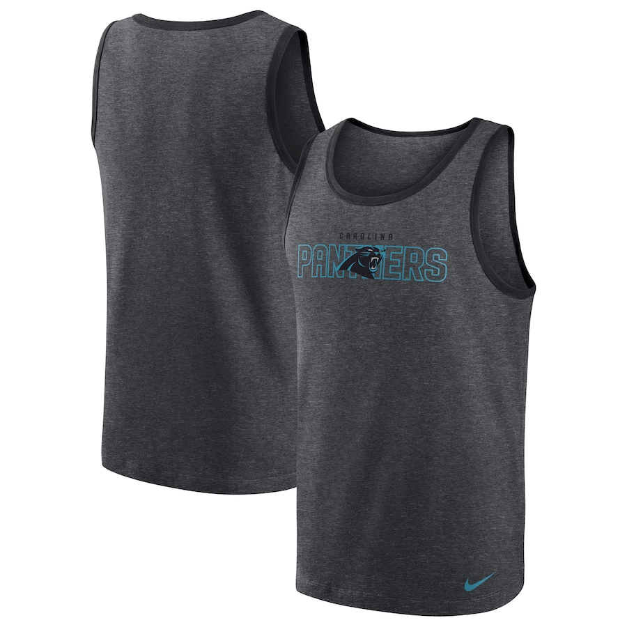 Carolina Panthers Football Heathered Charcoal Tri-Blend Tank Top - Man Carolina Panthers Football Heathered Charcoal Tri-Blend Tank Top - Man