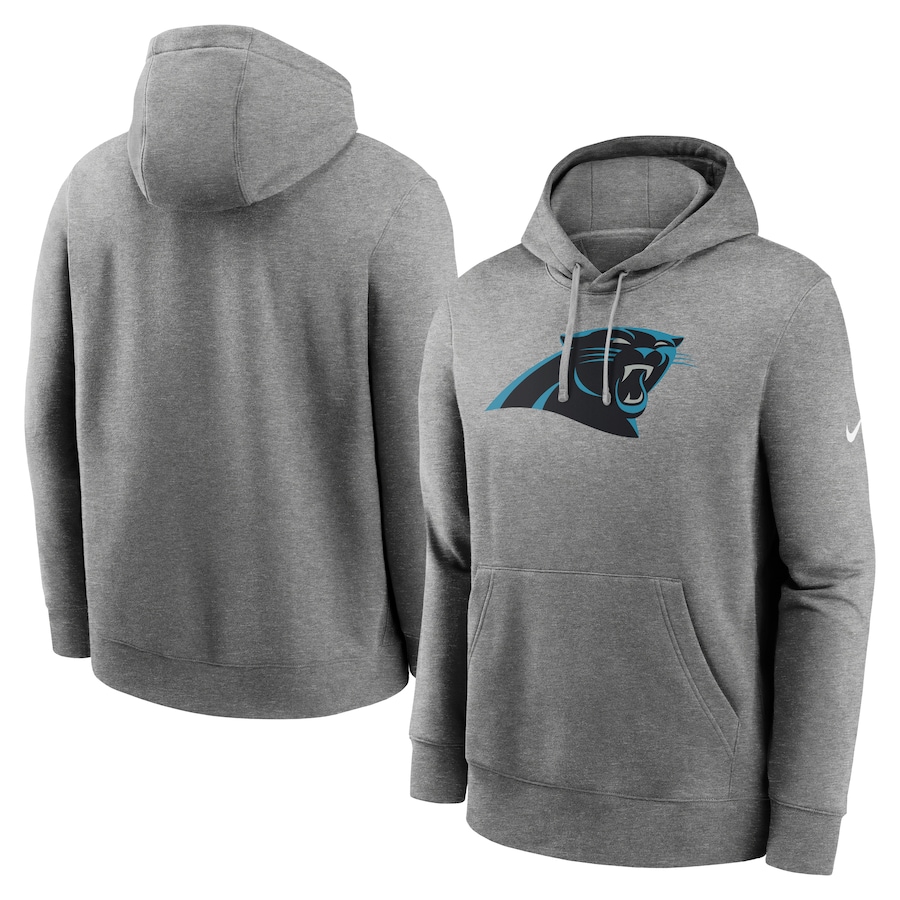 Carolina Panthers Football Heathered Gray Rewind Club Fleece Pullover Hoodie - Man