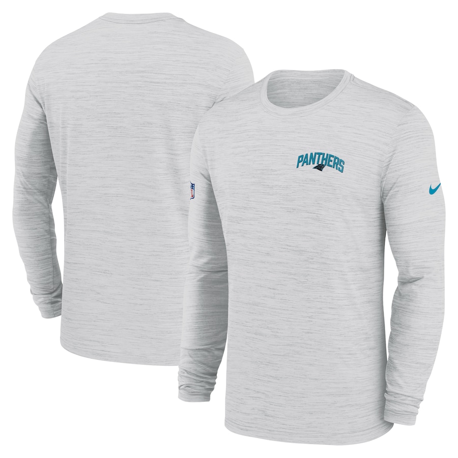 Carolina Panthers Football White Sideline Velocity Athletic Stack Performance Long Sleeve T-Shirt - Man