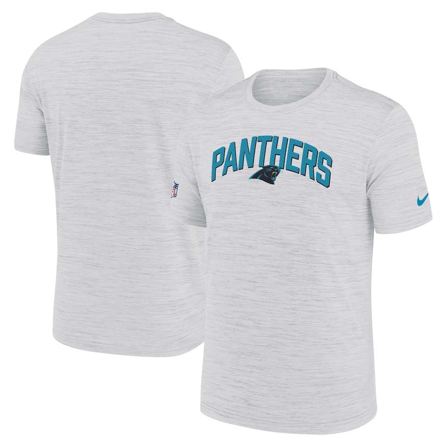 Carolina Panthers Football White Sideline Velocity Athletic Stack Performance T-Shirt - Man