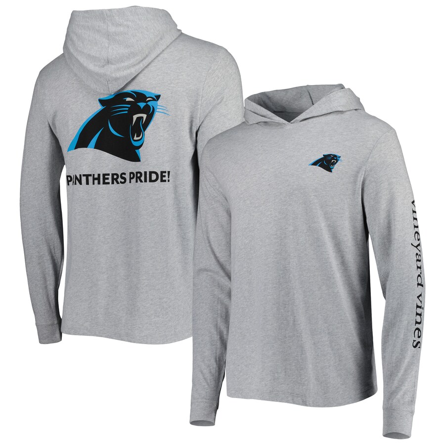 Carolina Panthers Vineyard Vines Heathered Gray Local Long Sleeve Hoodie T-Shirt - Man