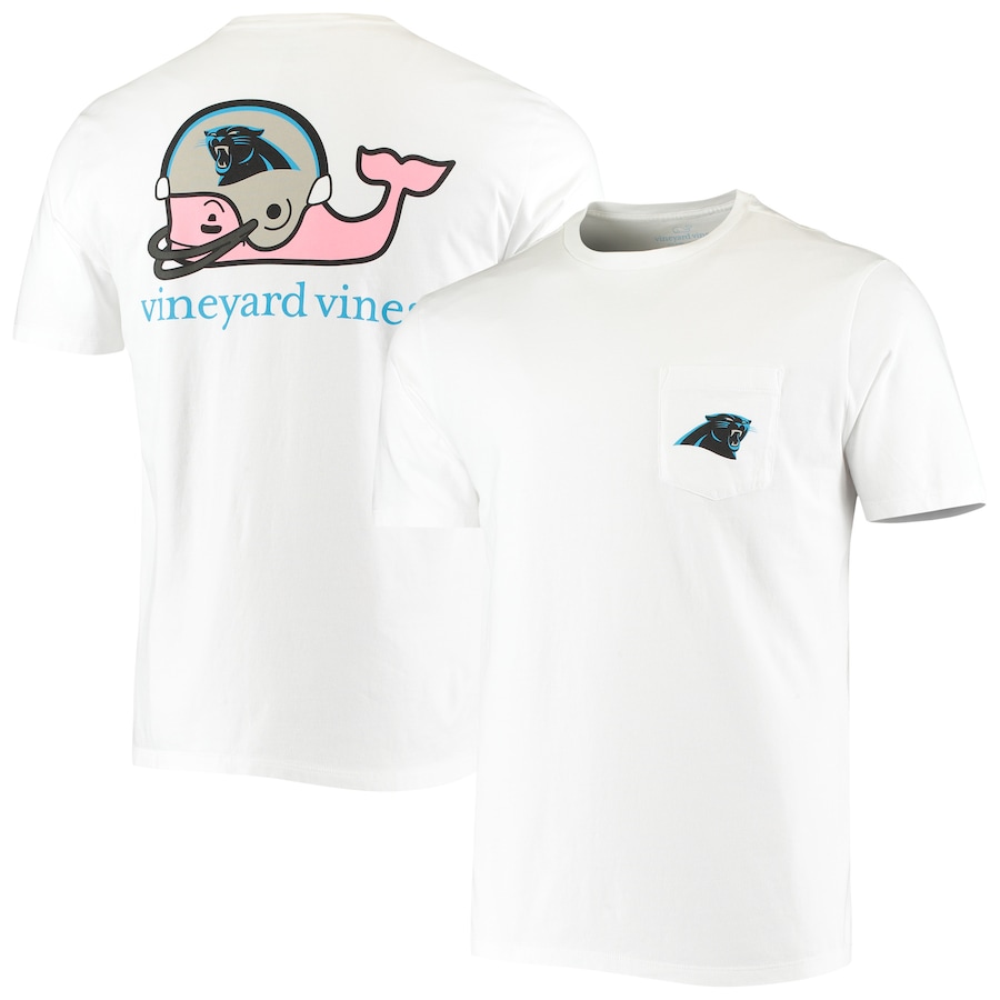 Carolina Panthers Vineyard Vines White Team Whale Helmet T-Shirt - Man