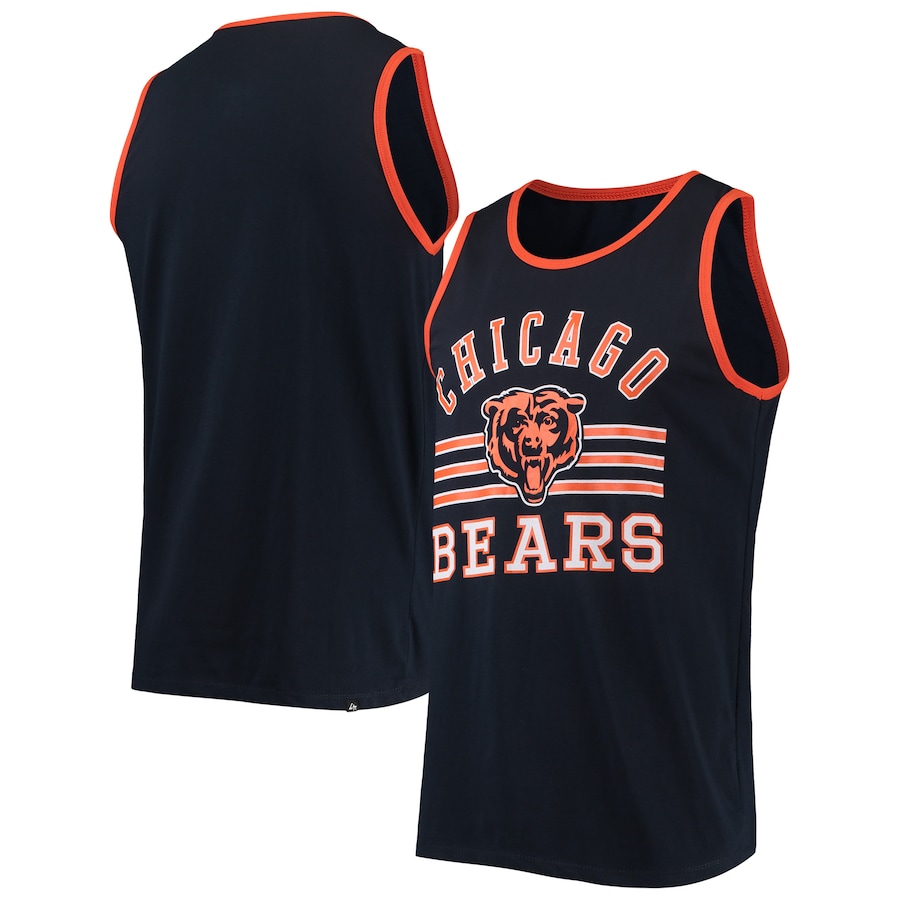 Chicago Bears '47 Navy Edge Super Rival Tank Top - Man Chicago Bears '47 Navy Edge Super Rival Tank Top - Man