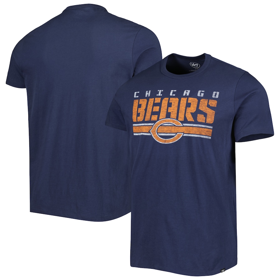 Chicago Bears '47 Navy Logo Team Stripe T-Shirt - Man Chicago Bears '47 Navy Logo Team Stripe T-Shirt - Man