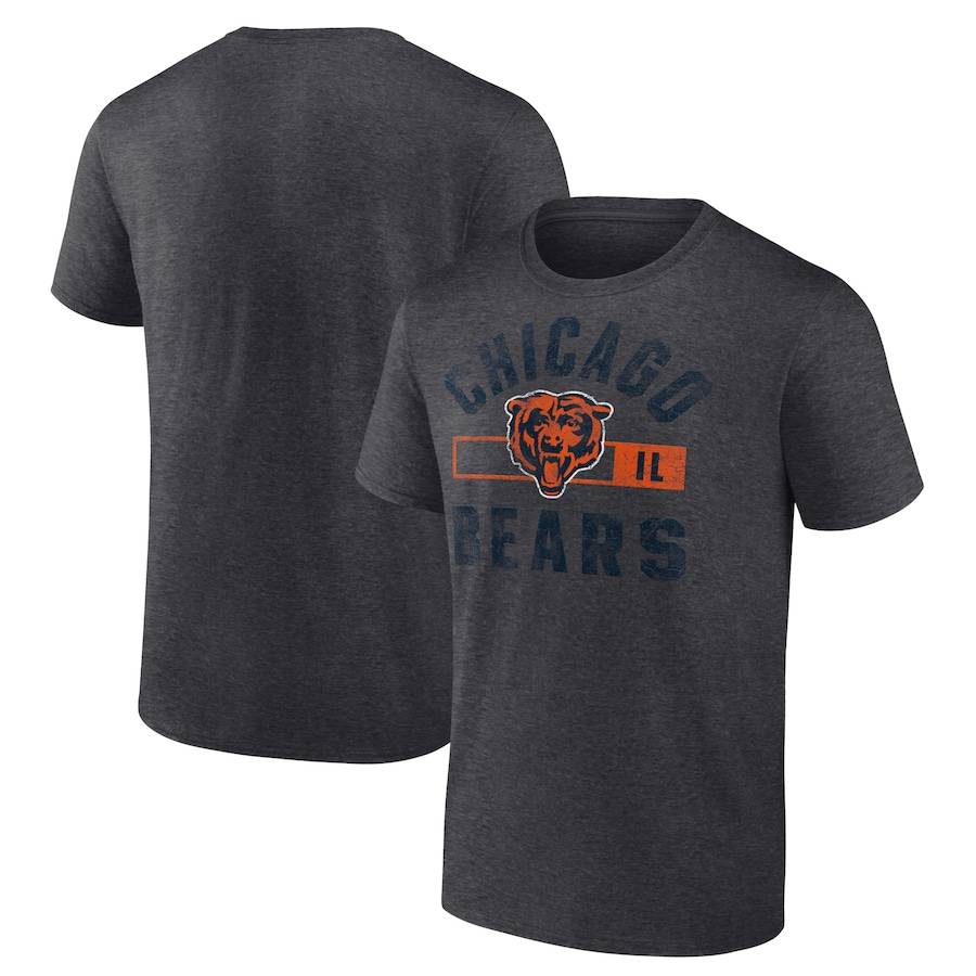 Chicago Bears Charcoal Let's Go T-Shirt - Man Chicago Bears Charcoal Let's Go T-Shirt - Man