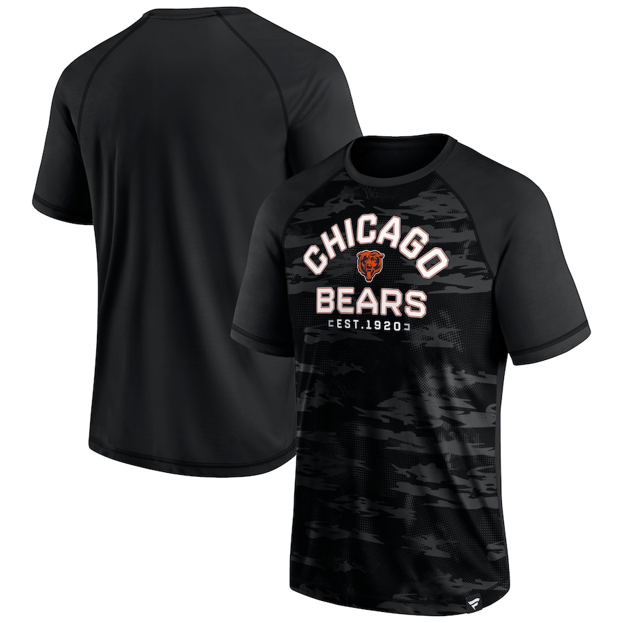 Chicago Bears Blackout Hail Mary Raglan T-Shirt - Man