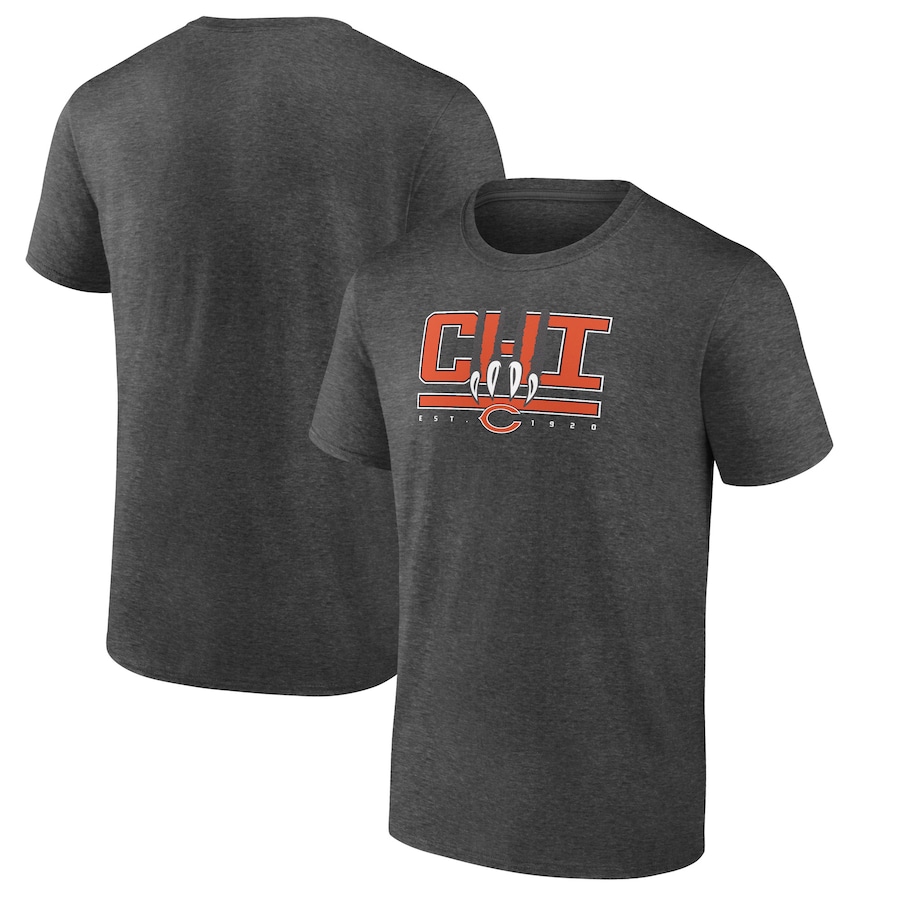 Chicago Bears Charcoal Passing Touchdown T-Shirt - Man Chicago Bears Charcoal Passing Touchdown T-Shirt - Man