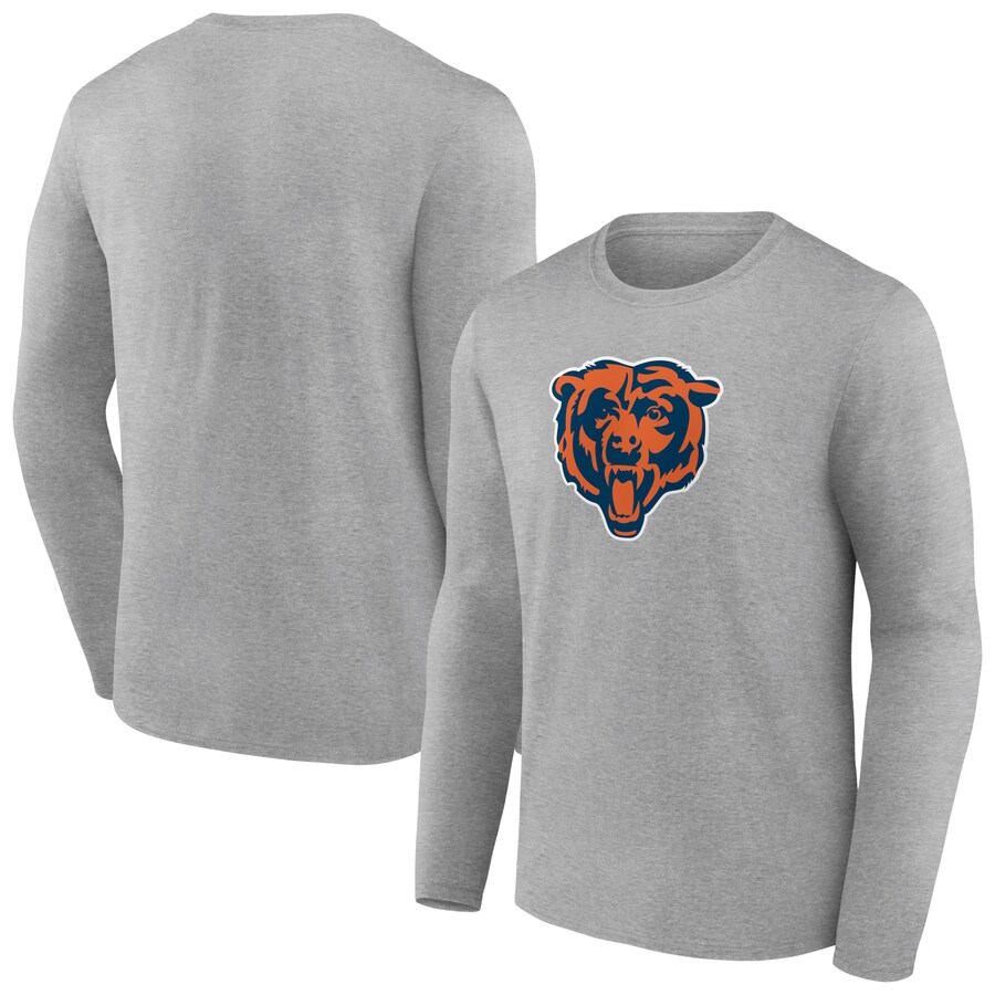 Chicago Bears Heather Gray Primary Team Logo Long Sleeve T-Shirt - Man Chicago Bears Heather Gray Primary Team Logo Long Sleeve T-Shirt - Man
