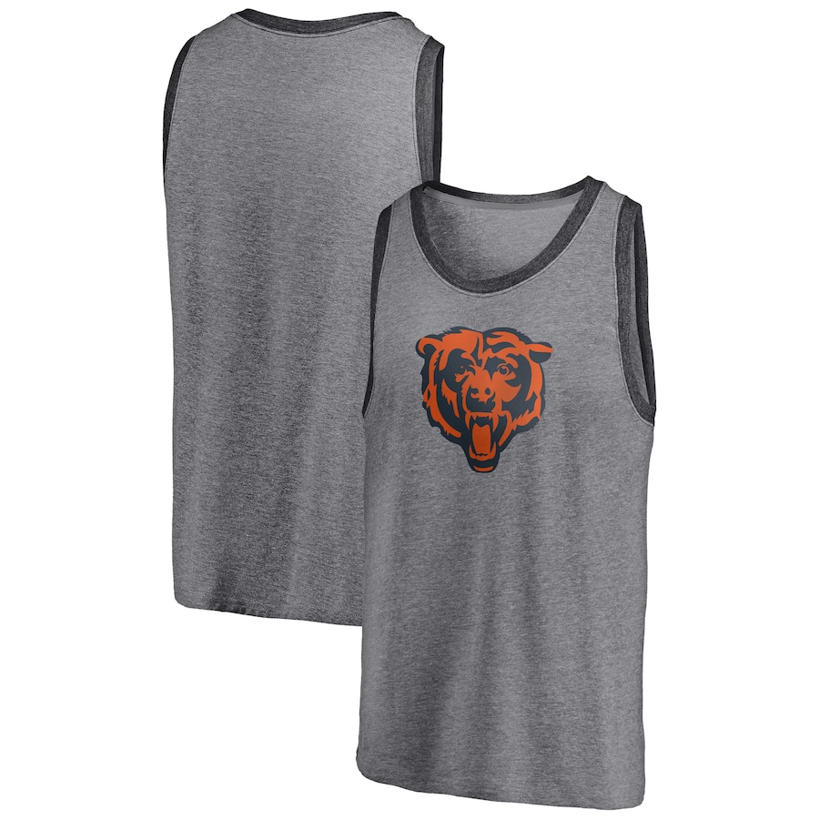 Chicago Bears Heathered Gray/Heathered Charcoal Famous Tri-Blend Tank Top - Man