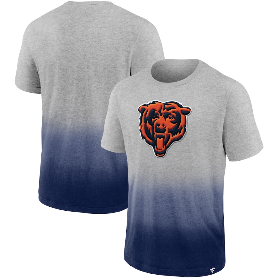 Chicago Bears Heathered Gray/Navy Team Ombre T-Shirt - Man Chicago Bears Heathered Gray/Navy Team Ombre T-Shirt - Man