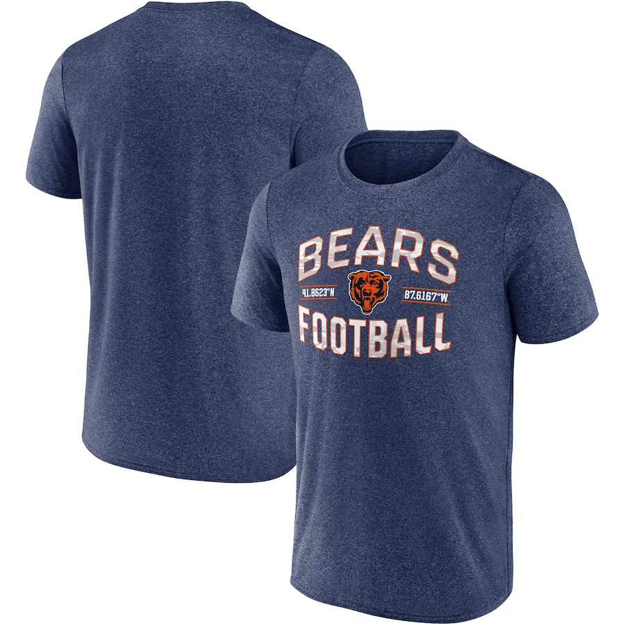 Chicago Bears Heathered Navy Want To Play T-Shirt - Man Chicago Bears Heathered Navy Want To Play T-Shirt - Man