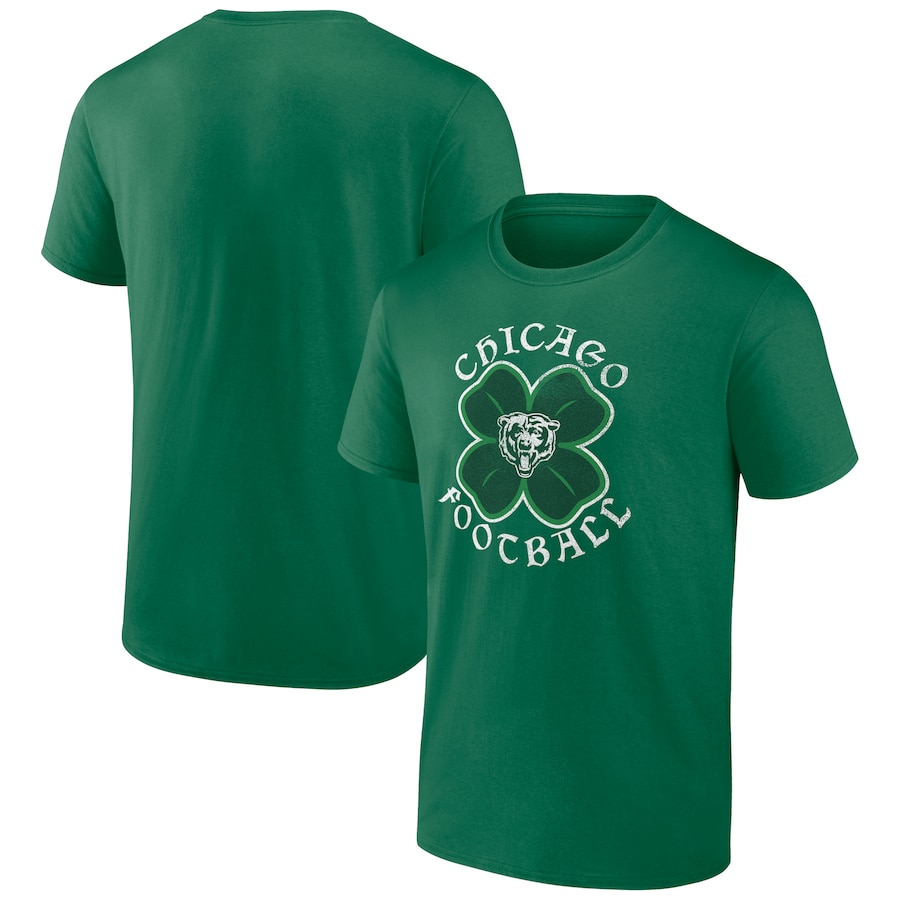 Chicago Bears Kelly Green Celtic Clover T-Shirt - Man