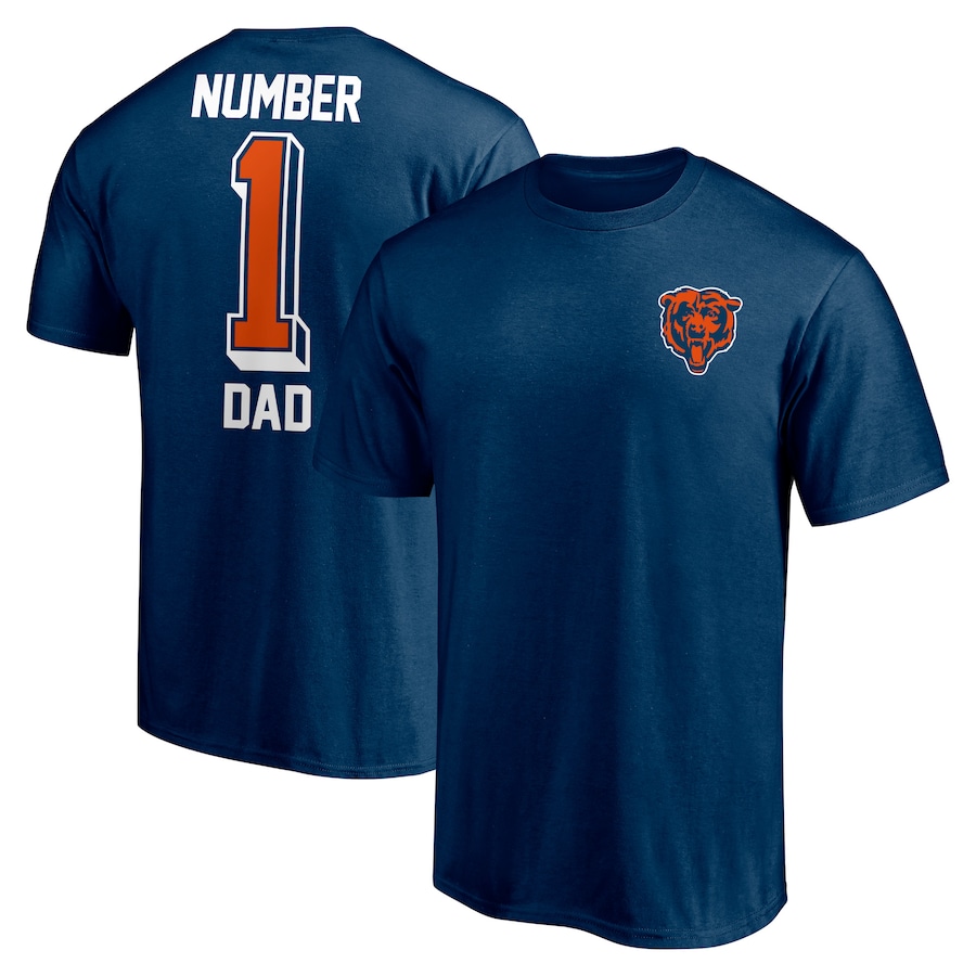 Chicago Bears Navy #1 Dad T-Shirt - Man
