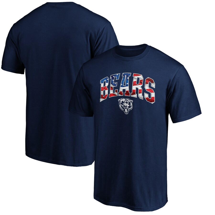 Chicago Bears Navy Banner Wave Logo T-Shirt - Man