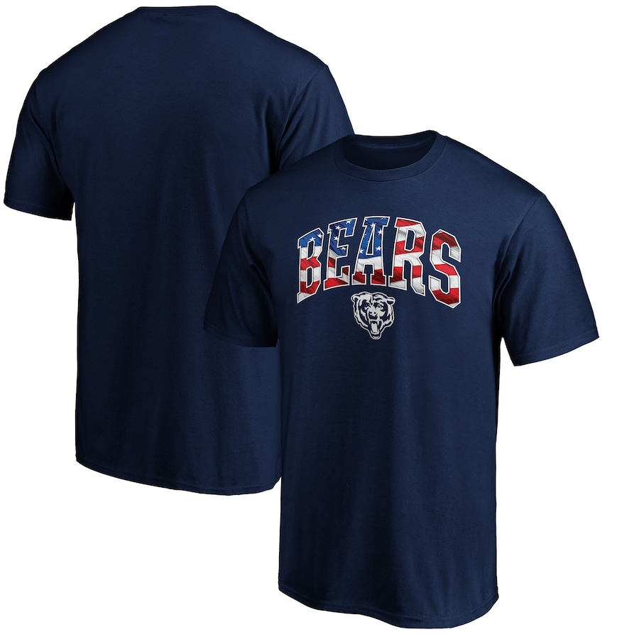 Chicago Bears Navy Banner Wave T-Shirt - Man Chicago Bears Navy Banner Wave T-Shirt - Man