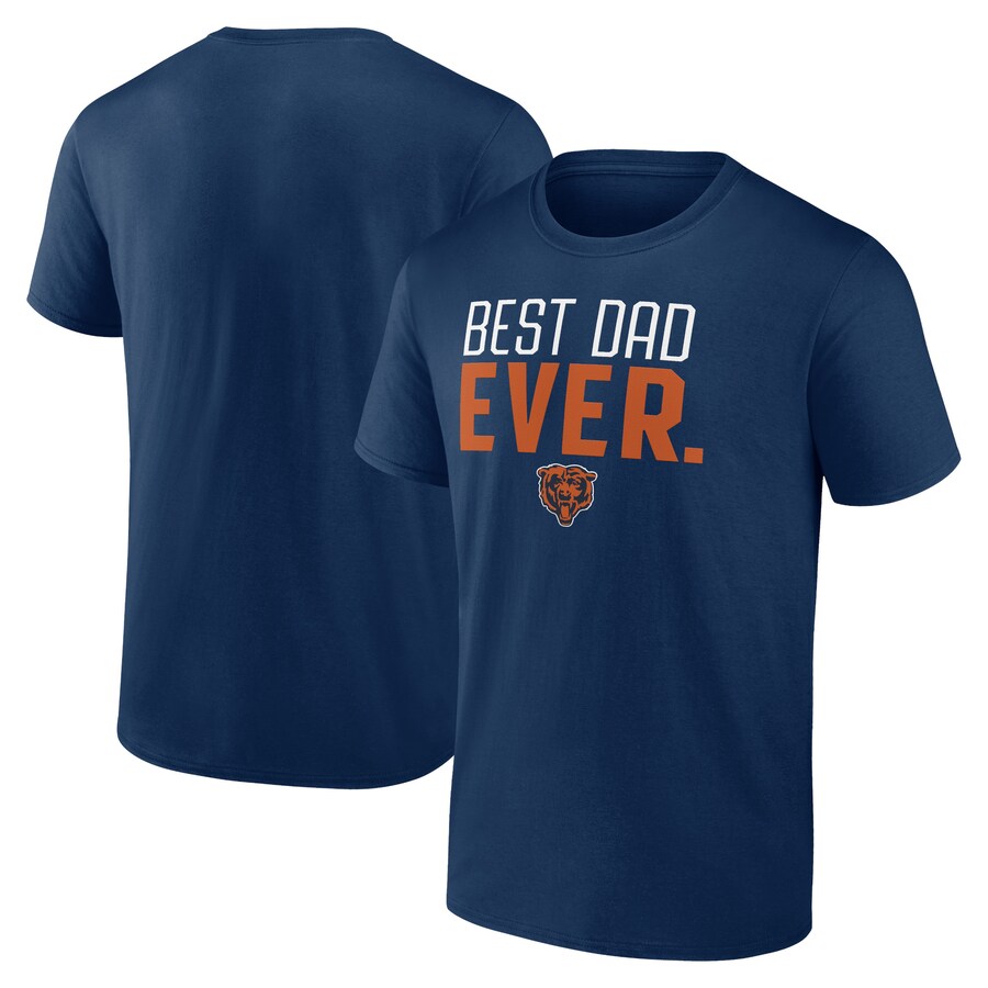 Chicago Bears Navy Best Dad Ever Team T-Shirt - Man Chicago Bears Navy Best Dad Ever Team T-Shirt - Man