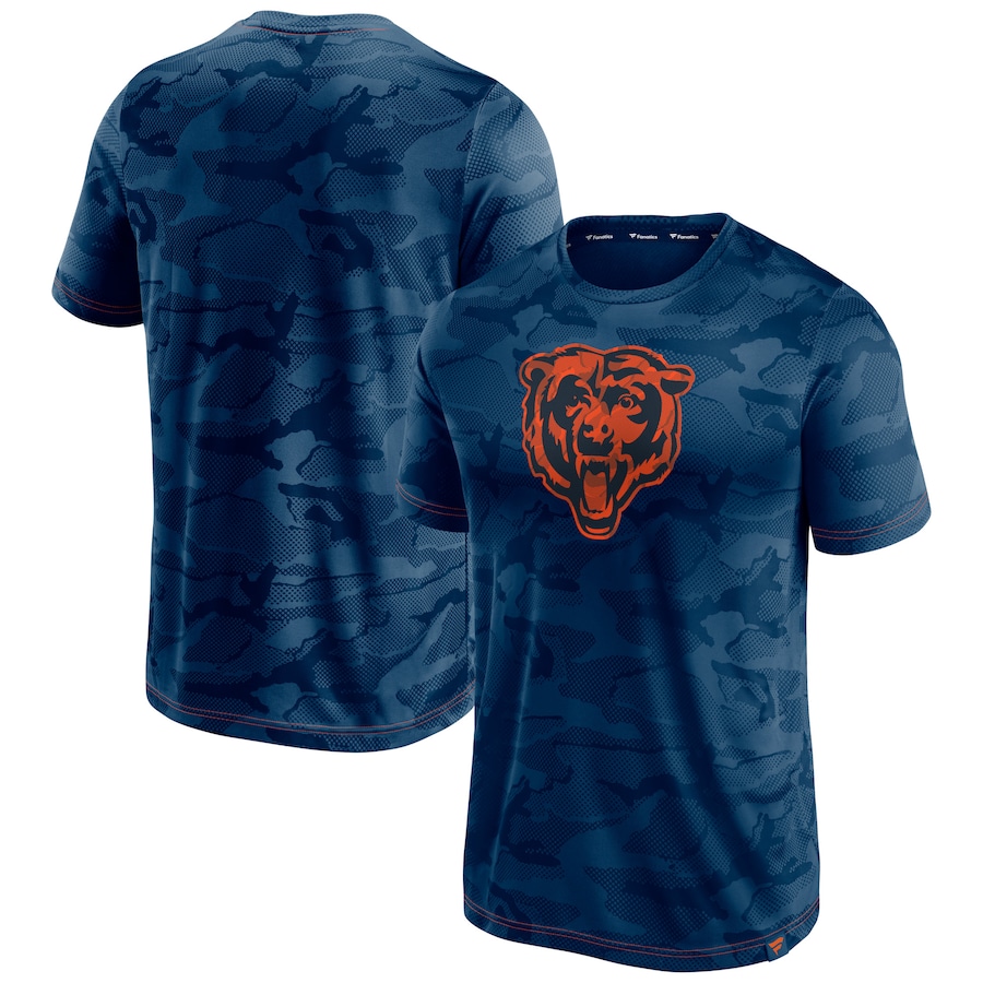 Chicago Bears Navy Camo Jacquard T-Shirt - Man Chicago Bears Navy Camo Jacquard T-Shirt - Man