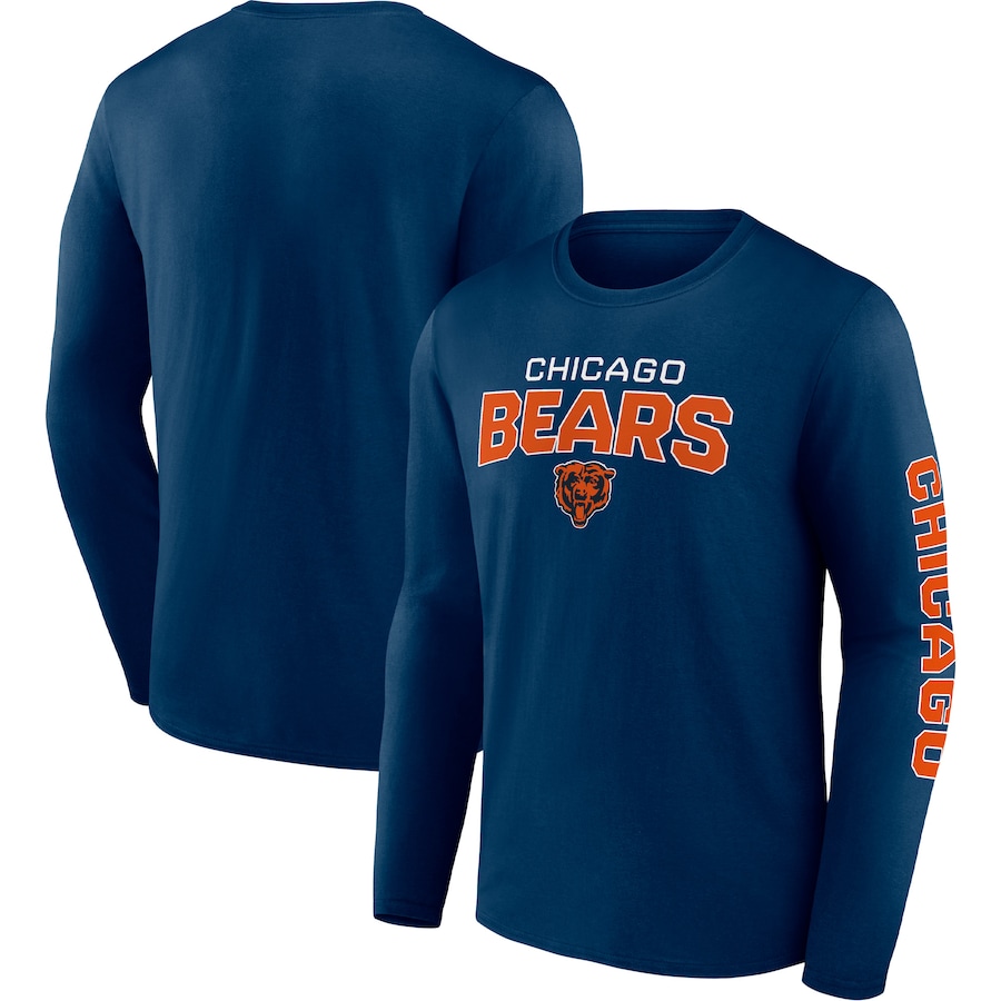 Chicago Bears Navy Go the Distance Long Sleeve T-Shirt - Man Chicago Bears Navy Go the Distance Long Sleeve T-Shirt - Man