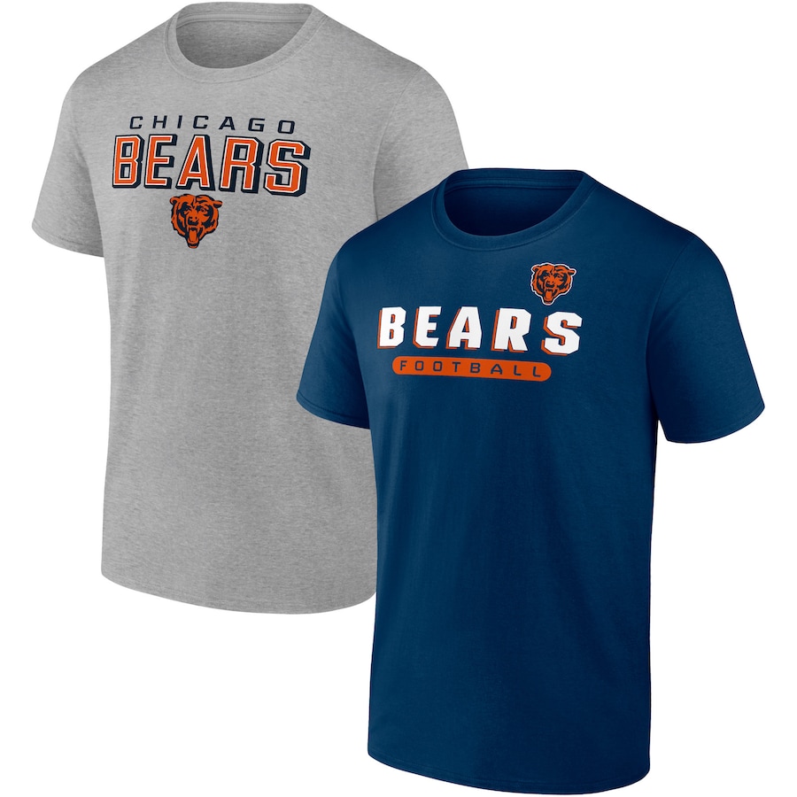 Chicago Bears Navy/Heathered Gray T-Shirt Combo Pack - Man Chicago Bears Navy/Heathered Gray T-Shirt Combo Pack - Man
